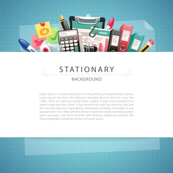 Blue Stationary Background with Copy Space. In the EPS file, each element is grouped separately. Clipping paths included in additional jpg format.