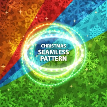 Awesome Shiny Snowflakes Pattern with Lights for Christmas Design. Used pattern brushes included.
