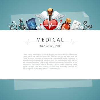 Blue Medical Background with Copy Space. In the EPS file, each element is grouped separately. Clipping paths included in additional jpg format.