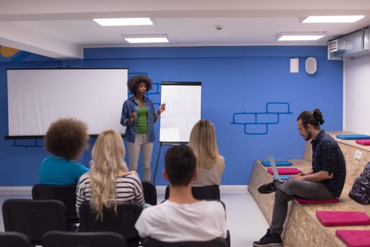 Young african american Speaker Seminar Corporate Business Meeting Concept