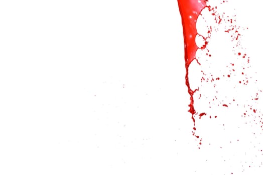 Colored splashes in abstract shape, isolated on white background