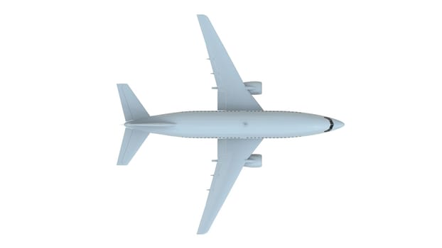 Commercial Passenger Plane in Air on White, Vacation Travel by Air Transport, Airliner Take Off Flying, Aircraft Flight and Aviation Route Airline Sign, Aviation Cargo Service 3d Illustration