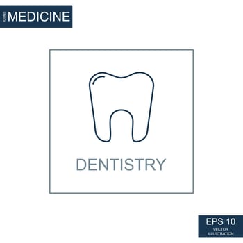Abstract web icon, science medicine dentistry - Vector illustration