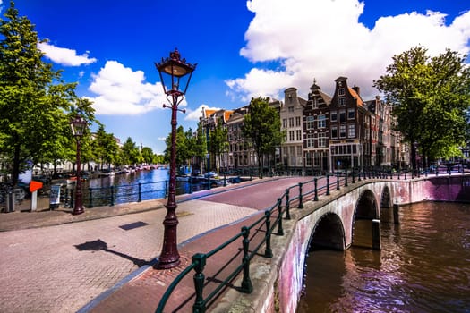 Canals in Amsterdam at night