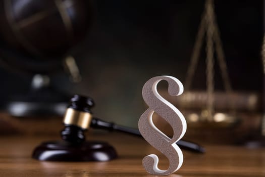 Paragraph background, Law theme, mallet of the judge