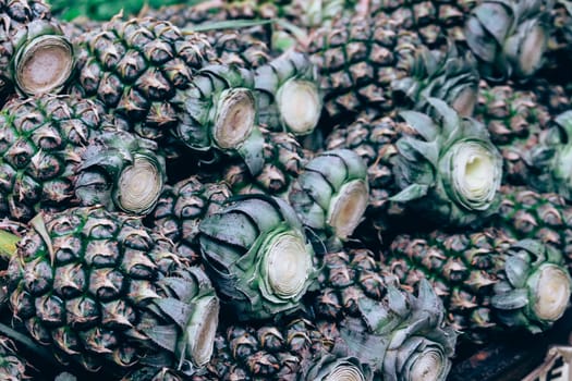Hawaiian pineapples background. Summer fruit idea