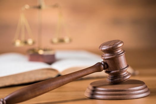 Law theme, mallet of the judge