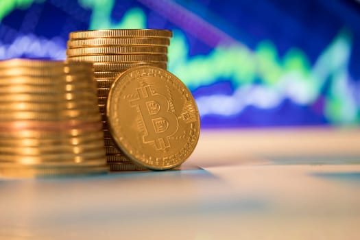 Financial chart, Cryptocurrency, Virtual money background