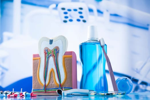 Dental clinic interior, medicine equipment tools
