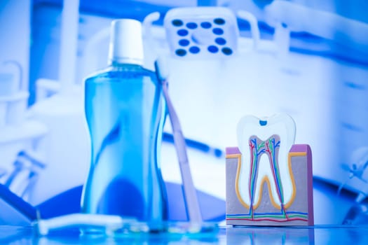 Dental clinic interior, medicine equipment tools