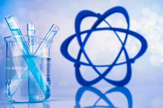 Atom, Microscope,  Laboratory background