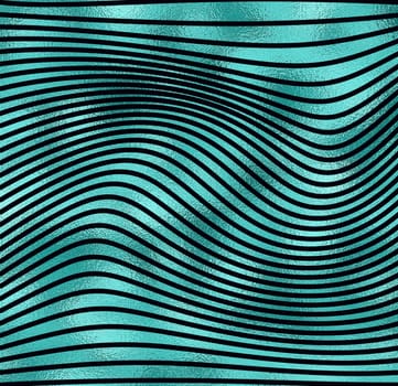 Wave lines pattern. Abstract black turquoise blue gold wave nature eco background. Illustration