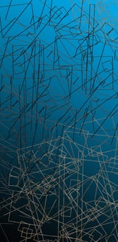 Futuristic abstract background in black blue gold. Geometric modern abstract triangular lines background. Beautiful trendy creative abstract design template. 3D Illustration