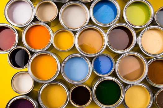 Paint cans color palette and Rainbow colors