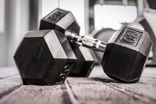 Gym weights in health club ,with Depth of Field