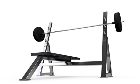 weight bench isolated on white background