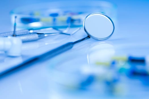 Dental medicine, set equipment tools