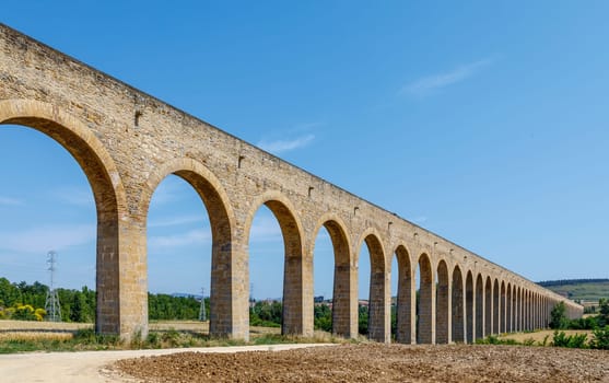 Aqueduct of Noain near Pamplona city Navarra Spain