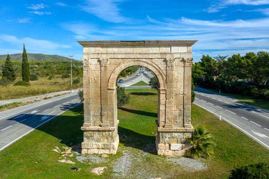 Ancient roman triumphal arch in Bara province of Tarragona Spain