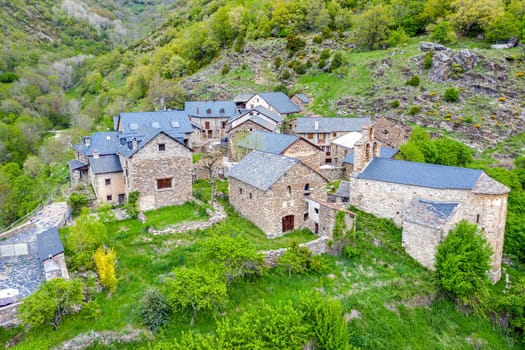 Pamoramica of the mountain town of Coll, Catalonia - Spain. It belongs to the municipality of Valle de Bohi, in the province of Lleida