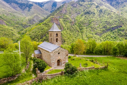 Roman Church of Santa Maria de la Asuncion in Coll, Catalonia - Spain. This is one of the nine churches which belongs to the UNESCO World Heritage Site.