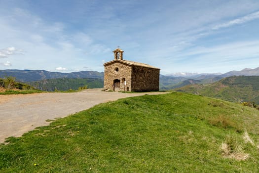 Hermitage and viewpoint San Salvador de Irgo de Tor, a town sanctuary belonging to the municipality of Pont de Suert (Alta Ribagorza, Lleida province, Catalonia, Spain)