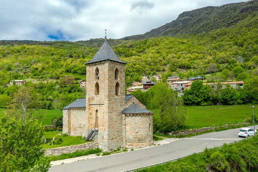 Roman Church of Santa Maria de la Asuncion in Coll, Catalonia - Spain. This is one of the nine churches which belongs to the UNESCO World Heritage Site.