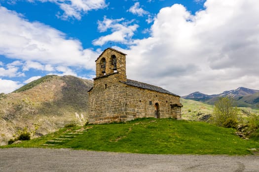Roman Church of Hermitage of San Quirce de Durro (Catalonia - Spain). This is one of the nine churches which belongs to the UNESCO World Heritage Site