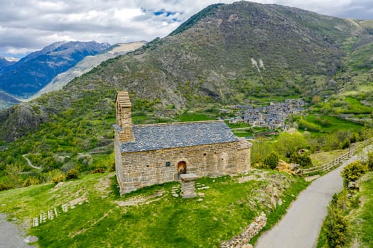 Roman Church of Hermitage of San Quirce de Durro (Catalonia - Spain). This is one of the nine churches which belongs to the UNESCO World Heritage Site