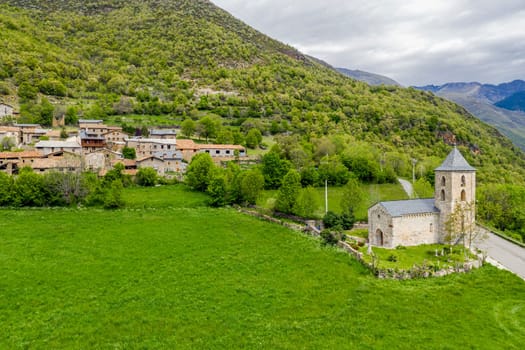 Pamoramica of the mountain town of Coll, Catalonia - Spain. It belongs to the municipality of Valle de Bohi, in the province of Lleida