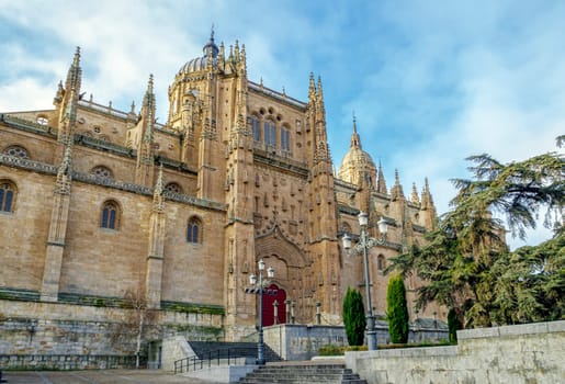 New Cathedral dome in the old city of Salamanca, a UNESCO world heritage site. Spain