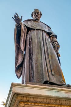 Fray Luis de Leon sculpture in Salamanca near University Spain exterior image shot from public floor