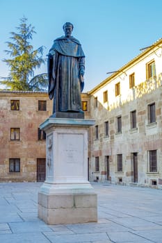 Fray Luis de Leon sculpture in Salamanca near University Spain exterior image shot from public floor