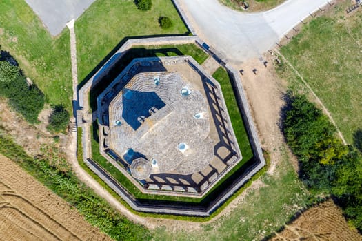 Santa Maria de Eunate is an ancient octagonal templar church on the Road to Santiago Spain