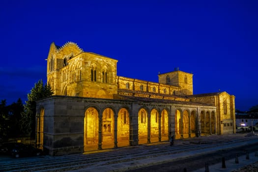 View of the Spanish city of Avila, you can see the Basilica of San Vicente