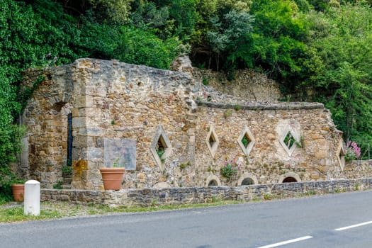 Roman baths of Rennes les Bains, France, located in the department of the Aude and the Languedoc-Roussillon region.