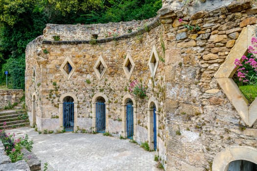 Roman baths of Rennes les Bains, France, located in the department of the Aude and the Languedoc-Roussillon region.
