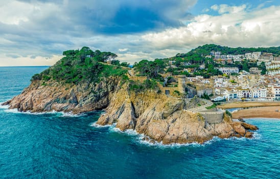 the popular Village of Tossa de Mar at Costa Brava,Catalonia,mediterranean Sea,Spain