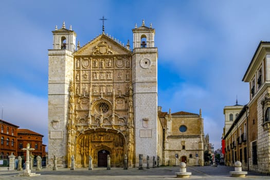Valladolid, Spain - March 23, 2016: Facade of the San Pable Church (15th Century) in Valladolid, Castile and Leon, Spain.