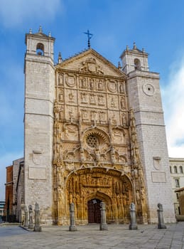 View at the side portal of San Pablo church in Valladolid - Spain