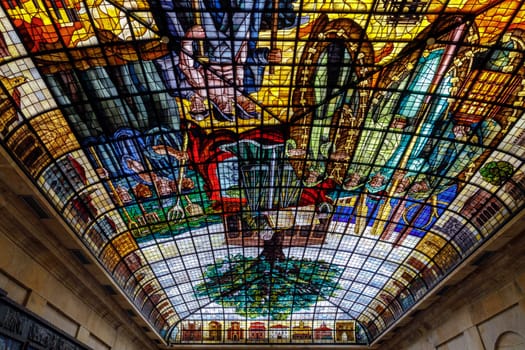 Guernica, Spain - April 09, 2018: The new tree of Gernika. Oak tree that symbolizes traditional freedoms for the Biscayan people, and by extension for the Basque people as a whole
