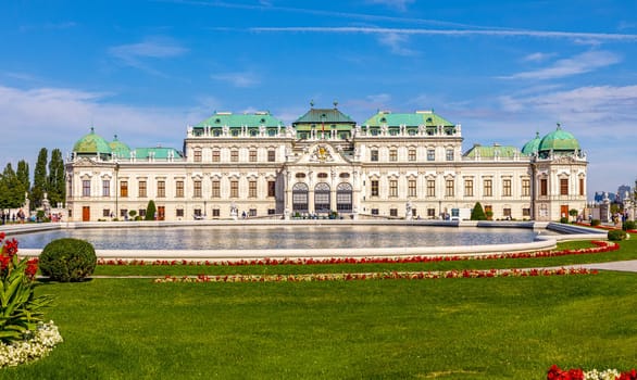 Vienna, Austria - September 16, 2019: Baroque palace Belvedere is a historic building complex