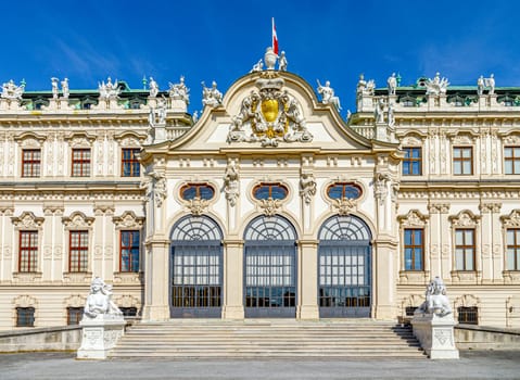 Vienna, Austria - September 16, 2019: Baroque palace Belvedere is a historic building complex