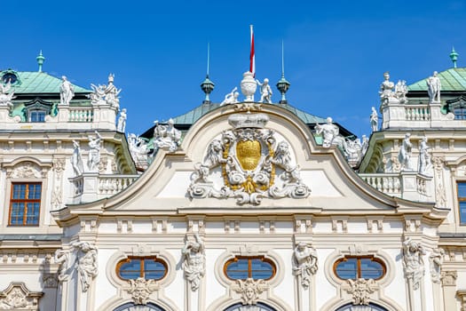 Vienna, Austria - September 16, 2019: Baroque palace Belvedere is a historic building complex