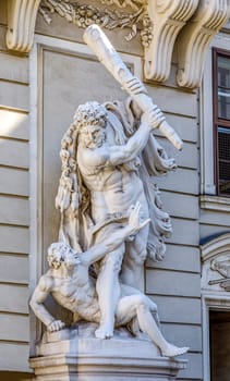 Statue of Hercules and Busiris at the gate of the Michaelertrakt, wing of the Imperial palace