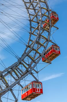 The Vienna Prater is a modern theme park with over 250 attractions that provide adrenaline. Prater Ferris Wheel - icon of city