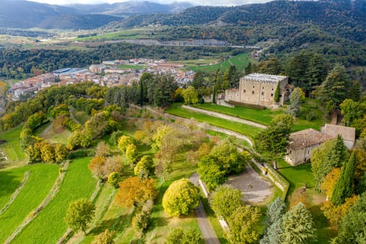 Montesquiu Castle built in the 10th and 11th century. Middle Ages. Spain