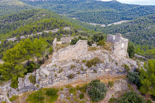 Castle of Santa Maria de Miralles in Barcelona province, Spain