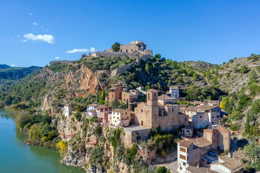 Miravet village and Ebro river. Province of Tarragona. Spain. Miravet is one of the most charming village in Catalonia