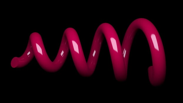 Simple 3d spiral shape is in space, 3d rendering computer generated background